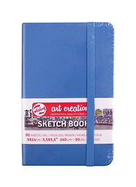 Скетчбук 9*14 80л "Art Creation" синий, 140г/м2, слоновая кость, тв.обл., Royal Talens