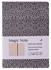Книга для записей «Magic Note. Серый», А5, 96 листов, линованная, искусcтвенная кожа, с ляссе, Paper Art