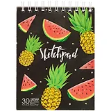 Скетчбук с чёрной бумагой «Фруктовый микс», 30 листов, А6