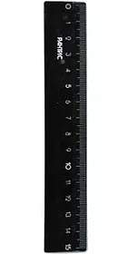 Линейка 15 см пластиковая черная РЛЧ15