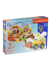 Пазлы 9+15 B-020065 Стройка (Castorland) (3+) (коробка)