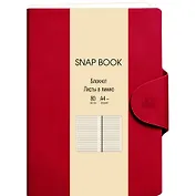 Книга для записей А4 80л лин. "Snap book. No 5" иск.кожа, магн.клапан с термотиснением, скругл.углы, ляссе, инд.уп.