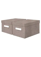 Короб S "BASIC" 15*18*27см, кашированный трехслойный гофро картон. Набор 2 шт.