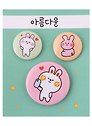 Набор значков Kawaii Кролики (металл) (2 шт 25мм, 1 шт 38мм)