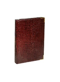 Книга для записей А5 120л кл. "Iguana (бордовый)" иск.кожа, поролон, мет.уголки, тонир.блок, золот.срез, ляссе, Listoff