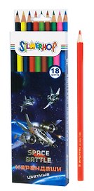 Карандаши цветные 18цв "SPACE BATTLE" к/к, с подвесом, Silwerhof