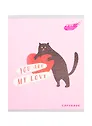 Тетрадь в клетку Listoff, "DIY Collection. Игривый кот", 96 листов, в ассортименте