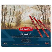 Цветные карандаши «Drawing», Derwent, природные оттенки, 24 цвета