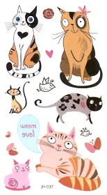 Тату "Котики", (6х10,5см)