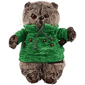 Мягкая игрушка Басик в в зеленой толстовке с карманом-кенгуру (19 см) (Ks19-131) - 0