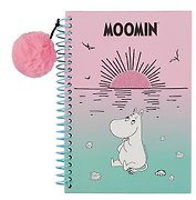 Книга для записей А5 48 листов "Moomin" евроспираль, с подвеской-помпоном, с наклейками
