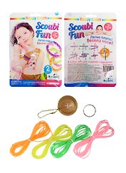 Happy Loom Scoubi Fun Набор для плетения браслетов (02207) (2 браслета) (4 трубочки-нити х 210см+кольцо-застежка) (6+) (флоупак)