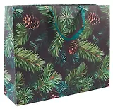 Пакет А3+ 50*40*15 "Еловые ветки" Новый год, бум.ламинат