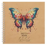 Скетчбук 190*190 30л "DRAFT and CRAFT. Butterfly", 180г/м2, обложка крафт картон, евроспираль