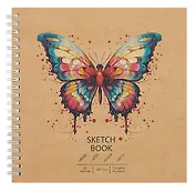 Скетчбук 190*190 30л "DRAFT and CRAFT. Butterfly", 180г/м2, обложка крафт картон, евроспираль