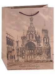 Пакет А4 33*24*8 СПб "Храм Спаса на Крови" крафт
