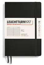 Книга для записей A5, 61 лист в линейку "Classic", мягкая обложка, цвет черный, Leuchtturm1917