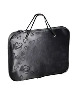 Папка на молнии 240*320мм "Сердечки" ткань жаккард, шнур. ручки, ассорти, Канцбург