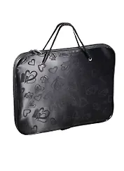 Папка на молнии 240*320мм "Сердечки" ткань жаккард, шнур. ручки, ассорти, Канцбург