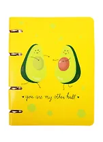 Тетрадь на кольцах в клетку Unnika, "Cute & Funny. Авокадо", 100 листов