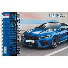 Альбом для рисования «BLUEsupercar» Hatber А4, 32 листа, спираль, в ассортименте