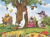 Два веселых гуся. Читаем и собираем сказку