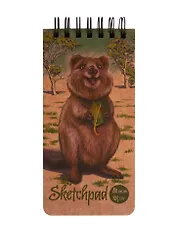 Скетчбук 105*220 80л "Квокка" крафт бумага 125г/м2, карт.обл., тв.подложка, гребень