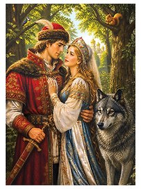 ПАЗЛЫ 500 элементов. СКАЗКИ. ИВАН, ЕЛЕНА И ВОЛК (Арт. Х500-0181)