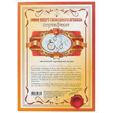 Сертификат «Миллион свободных минут» А4
