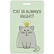 Чехол для карточек Cat is always richt! (котик с короной) (глиттер) (ДГ2020-253)