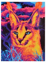 Алмазная мозаика (частичное заполнение) "Яркая рысь", 30 х 40 см