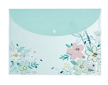 Папка -конверт «First flowers» А4 на кнопке