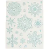 Новогоднее оконное украшение Снежинки голубые 2 (30х38) (31243)