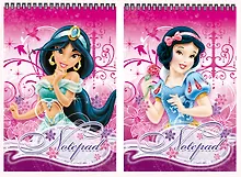 Блокнот 40л 75*110 кл. "Принцессы" спираль, полн.УФлак, ассорти, Disney