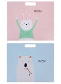Папка -портфель пластиковый на кнопке «Animals» А4, 6 отделений, с вырубной ручкой - 2
