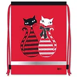 Мешочек для обуви КОТЫ 48x36см, полиэстер, светоотражающая лента, шнурок