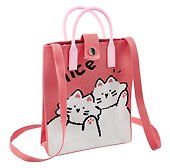 Сумочка вязаная с застежкой Котики Nice (18х22х7) (текстиль), Bookvalno - 1