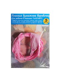 Плоская бумажная веревочка №02 Розовый (TW040205) (5м) (упаковка)