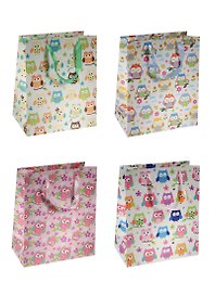 Пакет подарочный бумажный А4 26*32*12.5 "Cовы. Owls mini", дет., мат. ламинат, Kairui