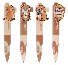 Шариковая ручка синяя автоматическая, «Otter», в ассортименте