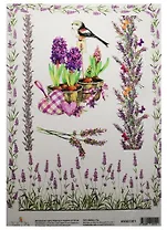 Декупажная карта Лаванда и гиацинт 21*30см