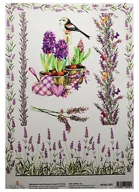 Декупажная карта Лаванда и гиацинт 21*30см