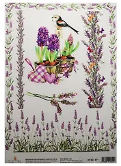 Декупажная карта Лаванда и гиацинт 21*30см