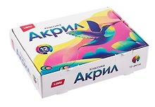 Краски акриловые Классика, 12 цветов по 15 мл