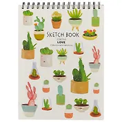 Скетчбук на пружине «Кактусы», 96 листов, А4