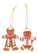 Набор новогодних подвесных украшений Пряничные человечки (2шт) (пластик) (ПВХ бокс) (9х8) (12-ali2428-1)
