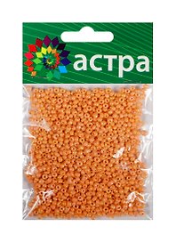 Набор д/творчества АСТРА Бисер 11/0 20гр 410 оранжевый/непрозр.радужный