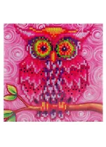 Набор для творчества TUKZAR Алмазная мозаика 20х20см Сова, на подрамнике, частичная выкладка