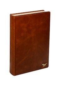 Ежедневник недат. А5 198л "Мустанг" Гранд, нат.кожа, св.коричн, тонир.блок, КанцБург