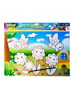 Настольное покрытие HOBBY Цветы (пластиковая аква-накладка+кисть) (671609) (425-1360) (415х350мм) (упаковка) (ИТИ)